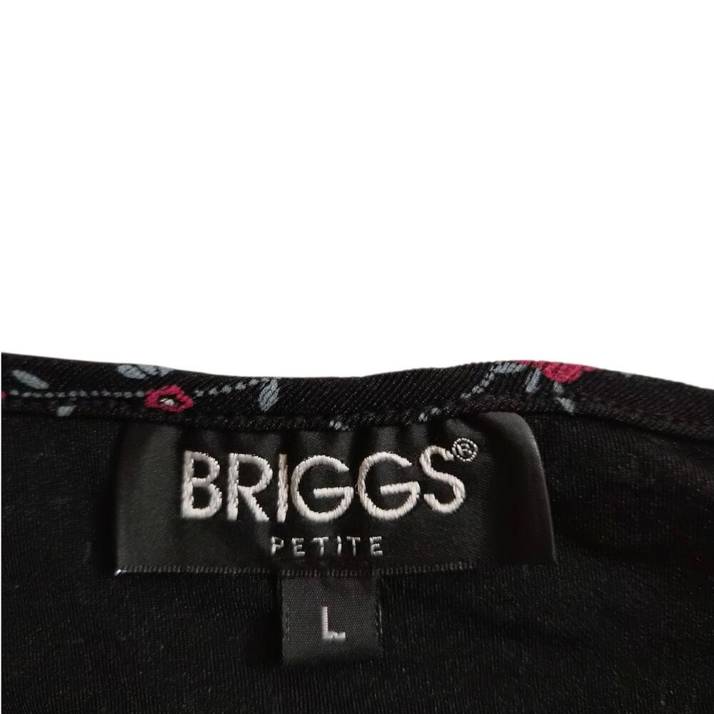 VTG NWT Briggs Petite Womens Floral Black Petite Large LP USA Fairy Whimsigoth - Picture 5 of 8